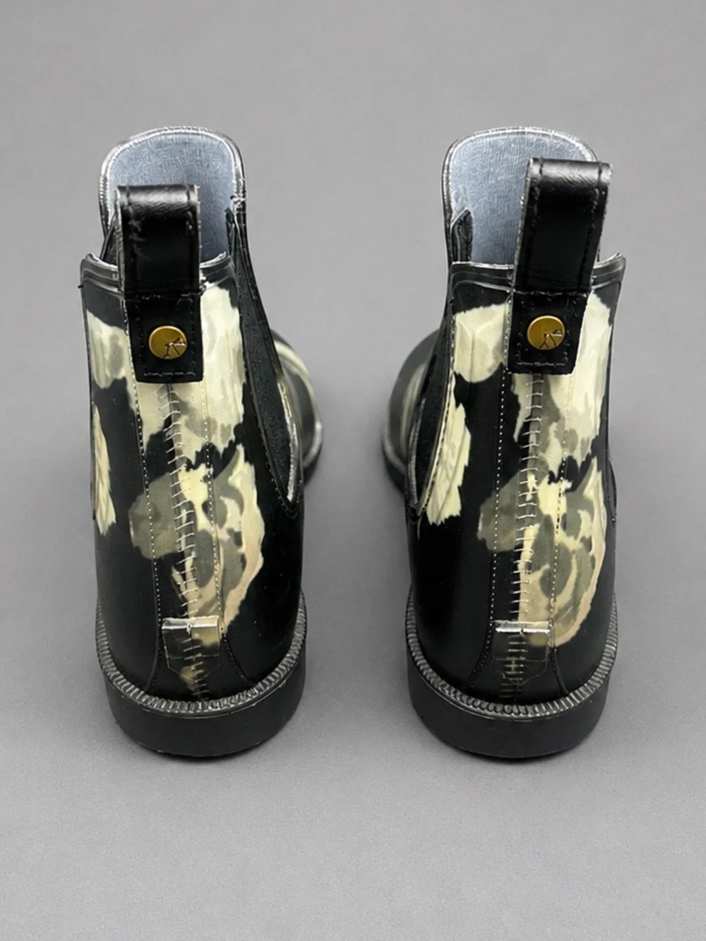 Joules Rockingham Floral Rain Chelsea Boots Waterproof Women’s US 8 Black